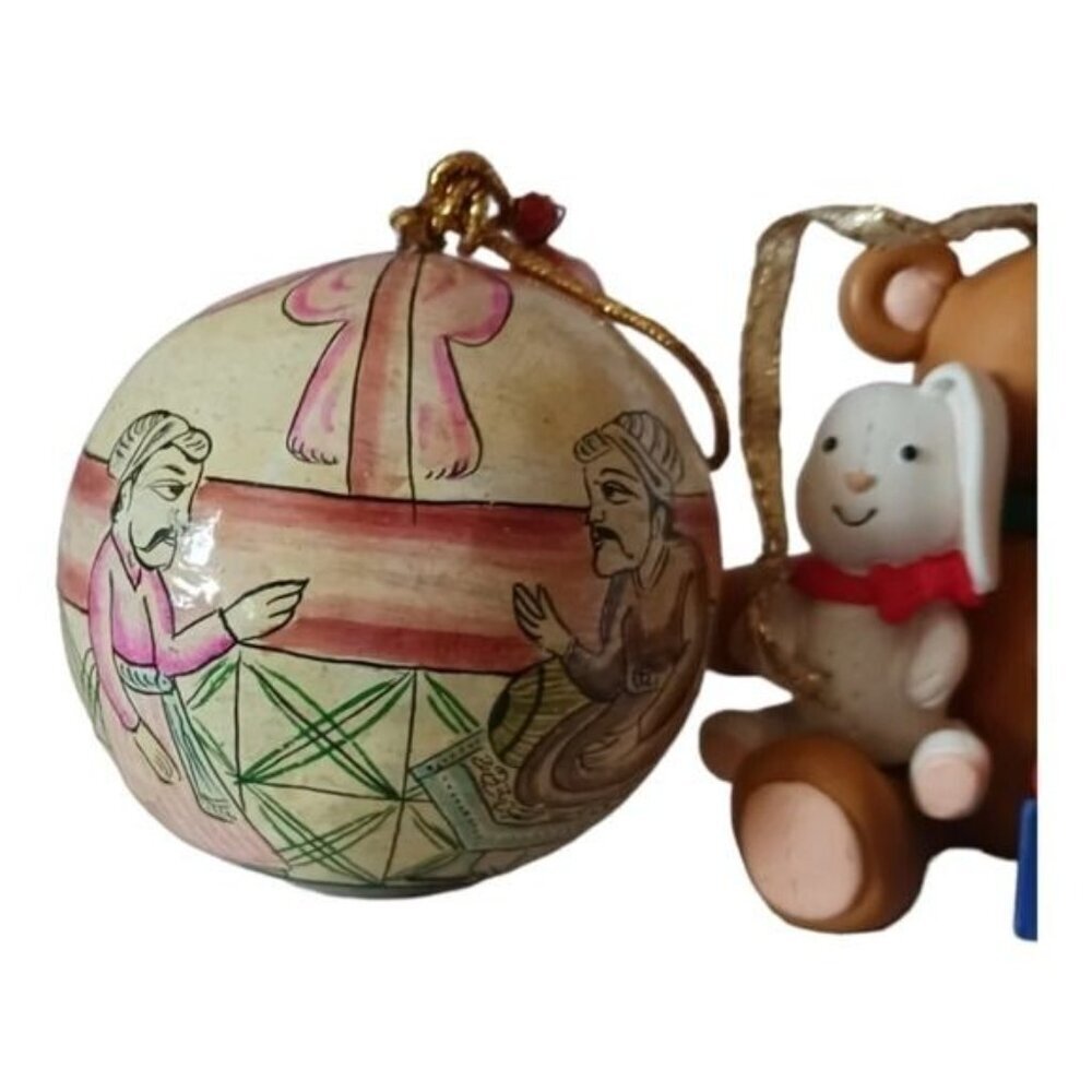 Bundle of 6 ornaments included bear,rabbit,girl big holiday hug ,a cat - Picture 2 of 12